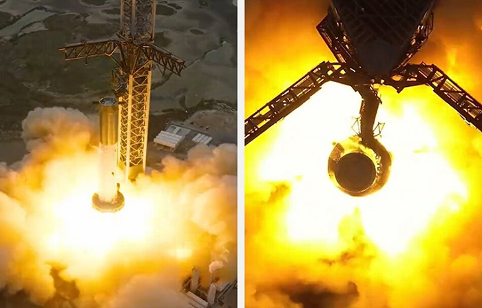 SpaceX test-fires engines of massive Starship rocket booster