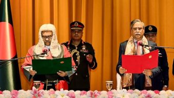 President administers oath to new Chief Justice Obaidul Hassan
