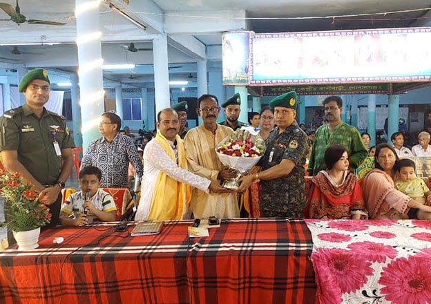 Director of Ansar and VDP visited the Puja Mandap in Gopalganj. Ahsan Ullah