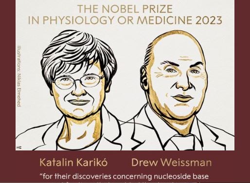 Kariko, Weissman win Nobel for mRNA Covid vaccines