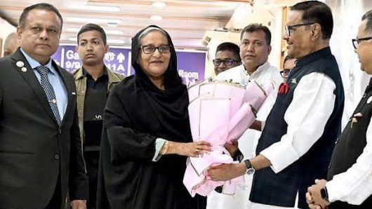 Prime Minister Hasina returns home