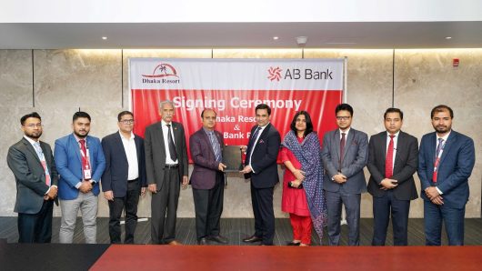 The signing of the agreement between AB Bank and Dhaka Resort was held