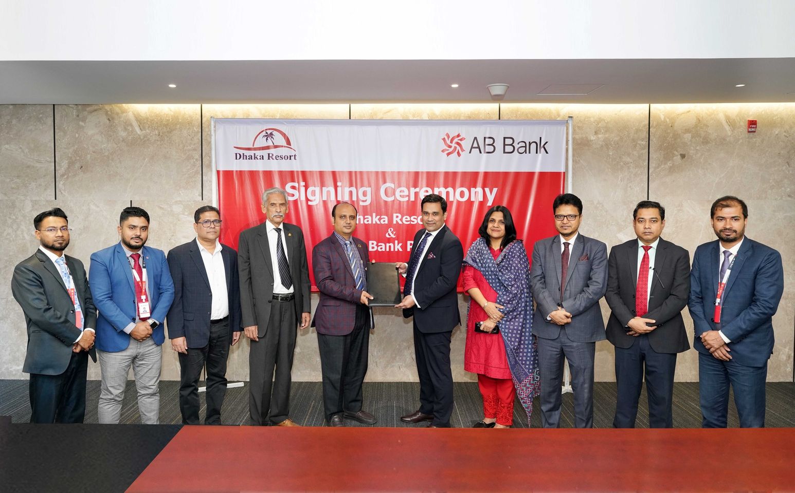 The signing of the agreement between AB Bank and Dhaka Resort was held