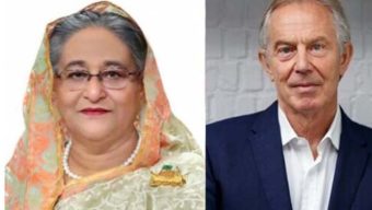 Former Prime Minister Tony Blair congratulates Sheikh Hasina on her reelection as PM