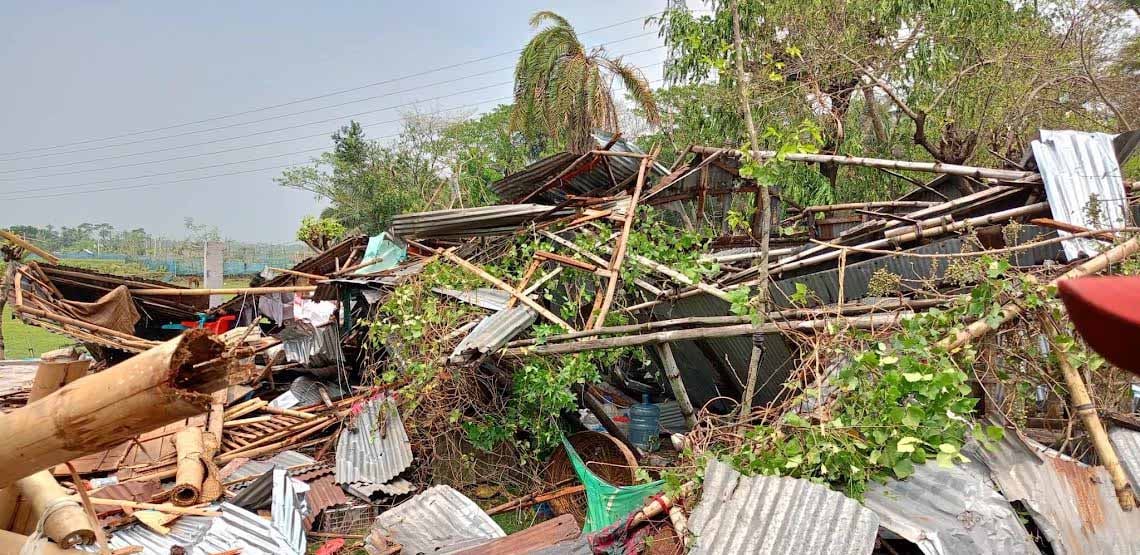 Nor’wester kills one, damages 150 houses in Bagerhat