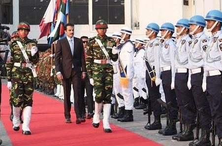 Bangladesh rolls out red carpet as Qatar Amir arrives
