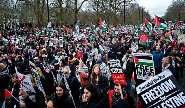 Thousands of pro-Palestinian protesters rally in Madrid