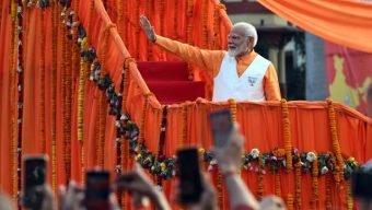 Modi celebrates victory in India vote, but falls short of landslide