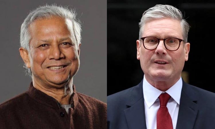 British PM greets Chief Adviser Prof Yunus