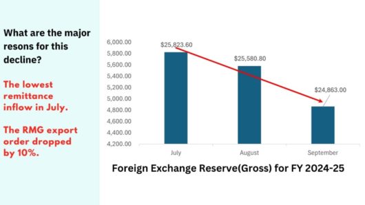 Why has there been a decline in the foreign exchange reserves during the last three months?