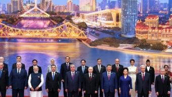 Leaders gather with China’s Xi for summit ceremony