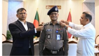 Prime Minister adorns new IGP Ali Hossain with rank badge